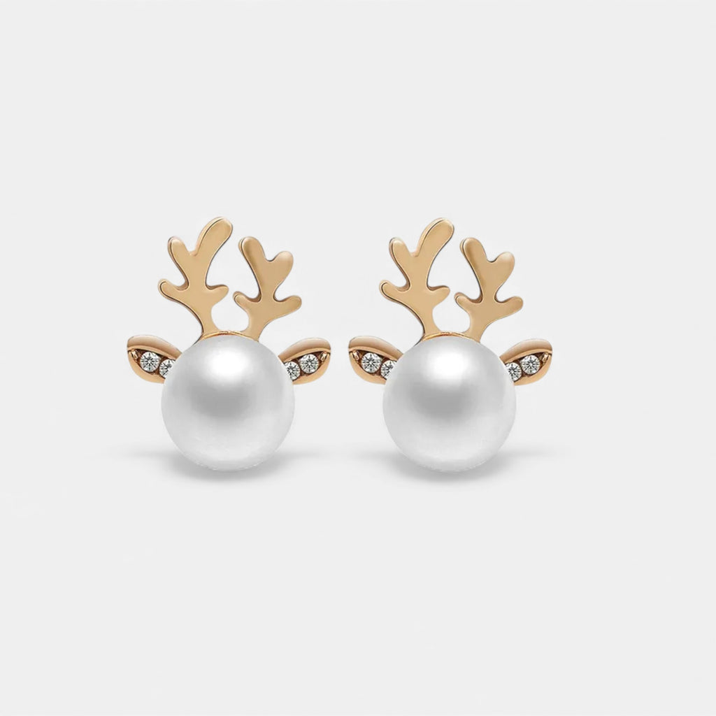 Lovira | Women’s Boucles d’oreilles perle & bois de cerf