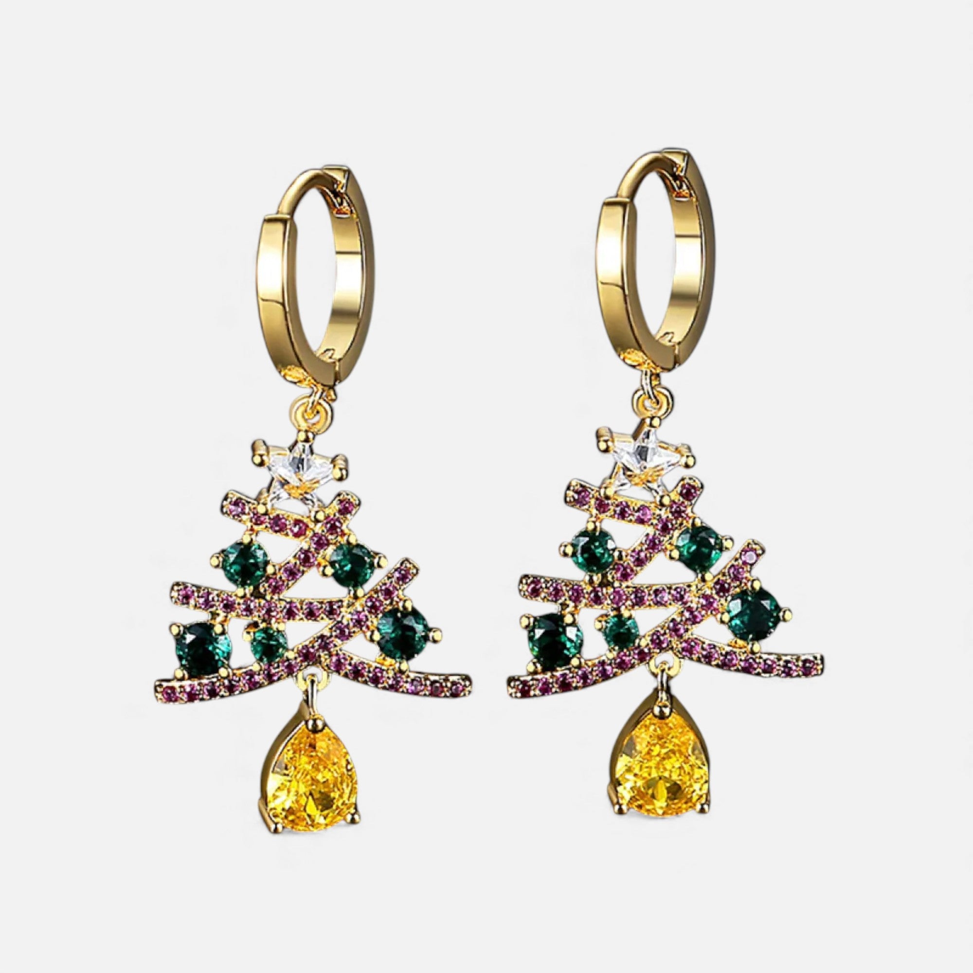 Lovira | Boucles d’Oreilles Sapin de Noël en Strass Héritage
