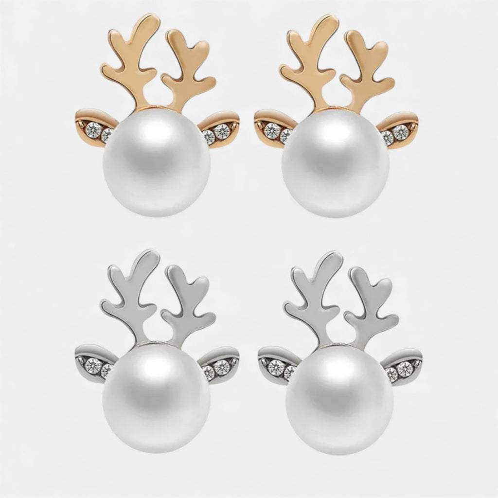 Lovira | Women’s Boucles d’oreilles perle & bois de cerf