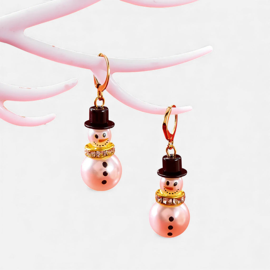 Lovira | Boucles d’oreilles femme “Bonhomme de Neige” Élégance Festive
