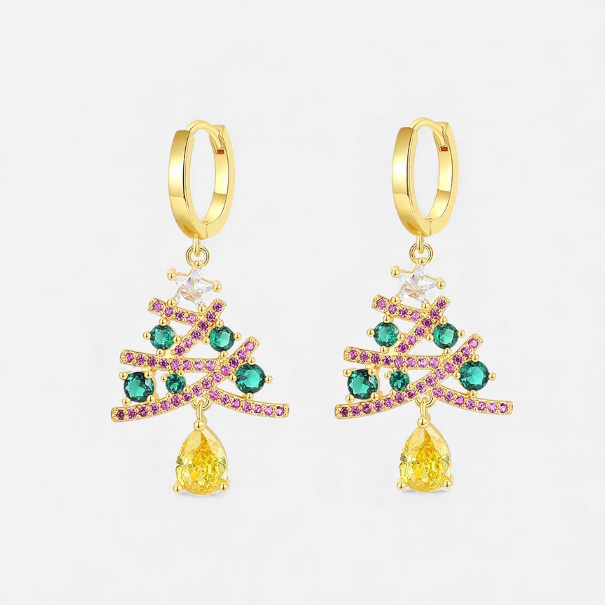 Lovira | Boucles d’Oreilles Sapin de Noël en Strass Héritage