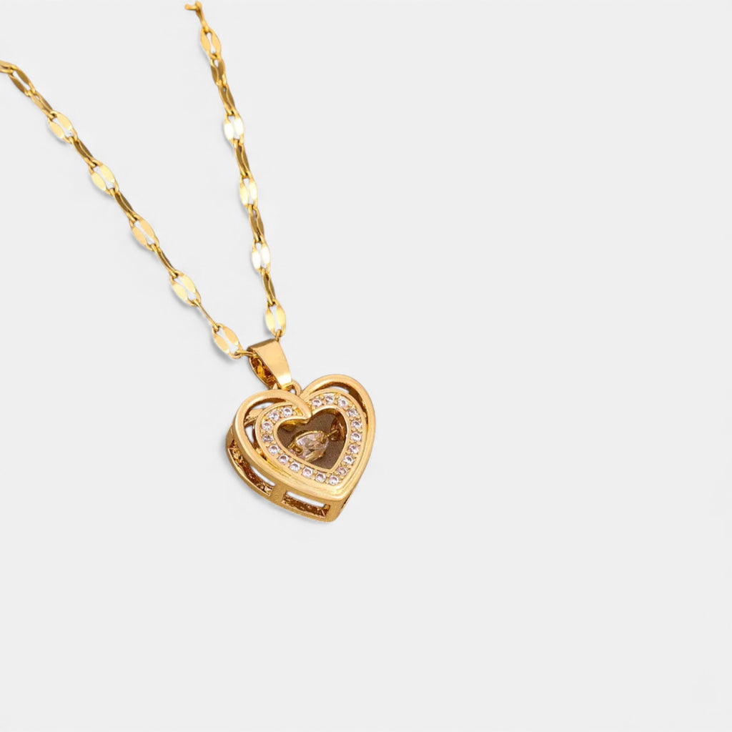 Lovira | Collier Double‑Rang « Amour » en Acier Titané