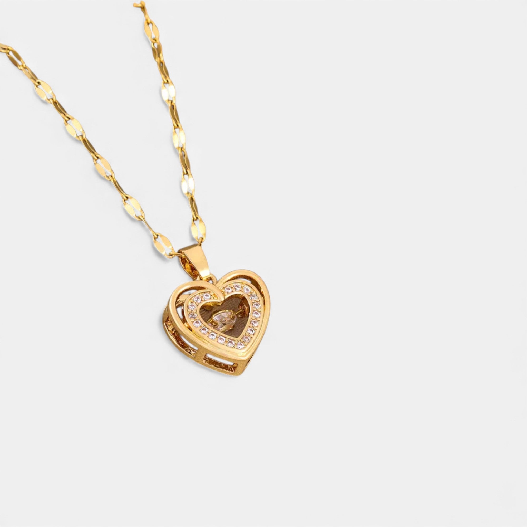 Lovira | Collier Double‑Rang « Amour » en Acier Titané