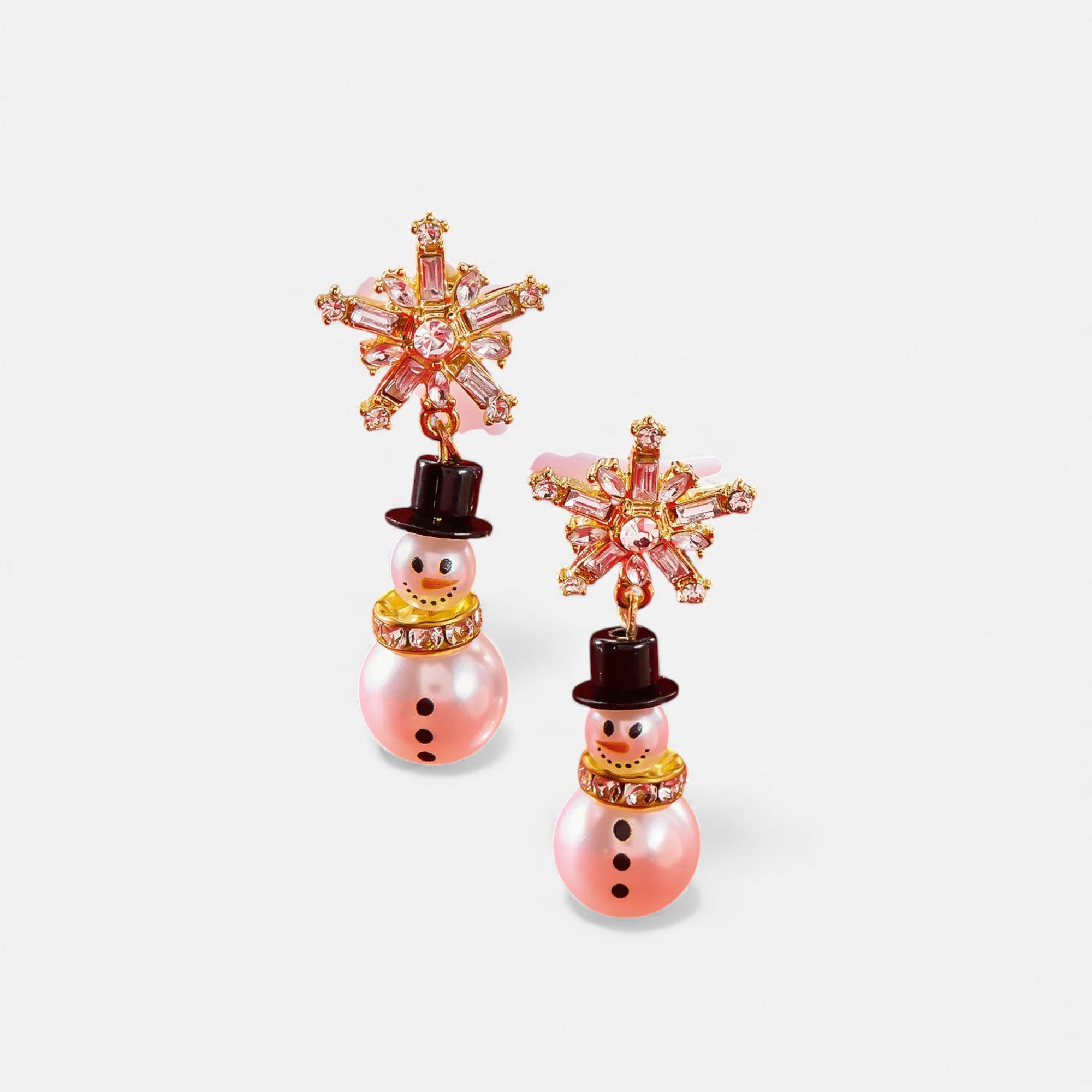 Lovira | Boucles d’oreilles femme “Bonhomme de Neige” Élégance Festive