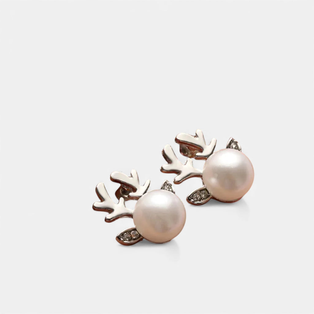 Lovira | Women’s Boucles d’oreilles perle & bois de cerf