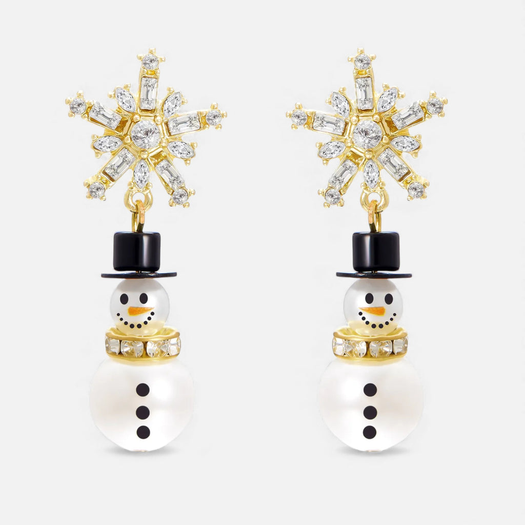 Lovira | Boucles d’oreilles femme “Bonhomme de Neige” Élégance Festive