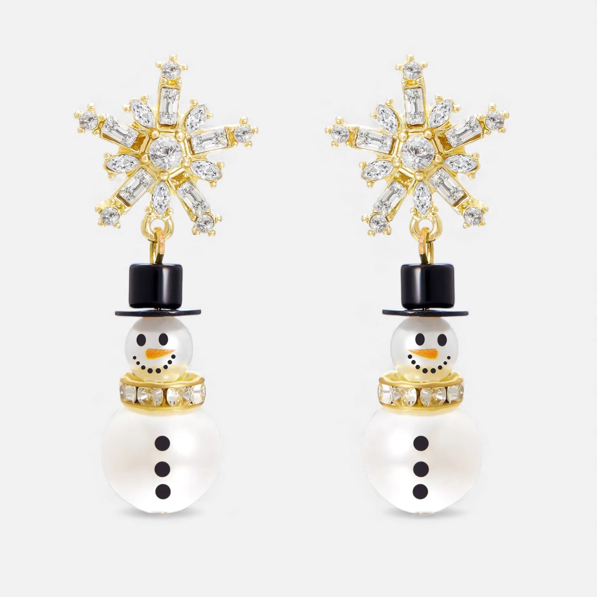 Lovira | Boucles d’oreilles femme “Bonhomme de Neige” Élégance Festive