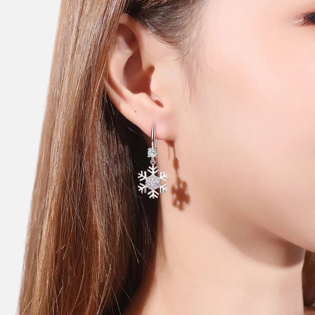Lovira | Boucles d’oreilles flocon de neige en strass