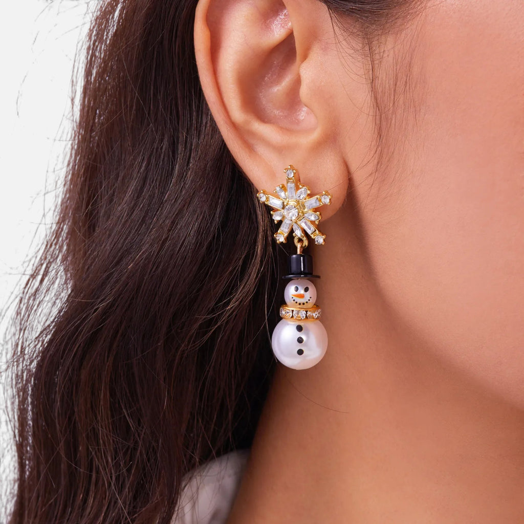 Lovira | Boucles d’oreilles femme “Bonhomme de Neige” Élégance Festive