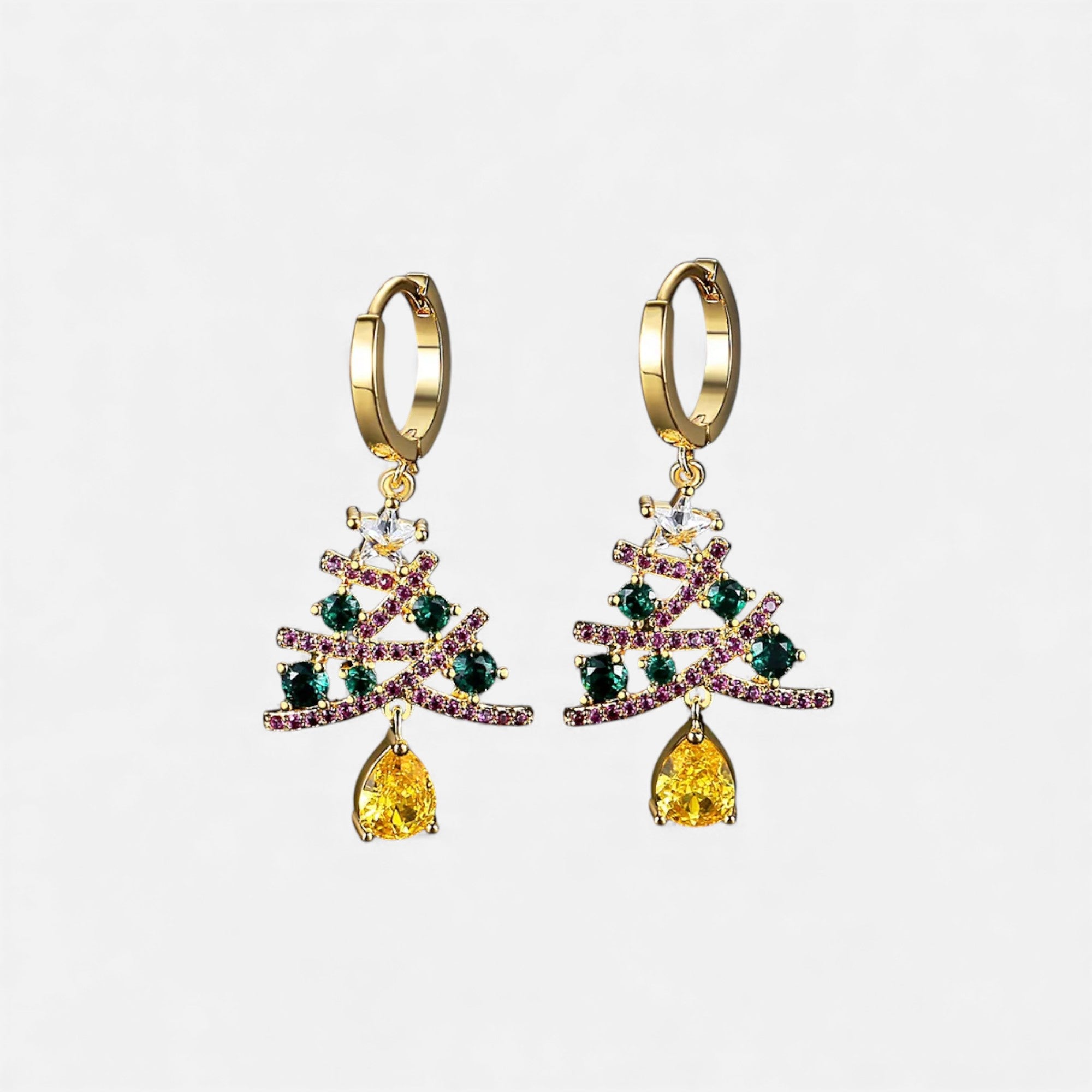 Lovira | Boucles d’Oreilles Sapin de Noël en Strass Héritage