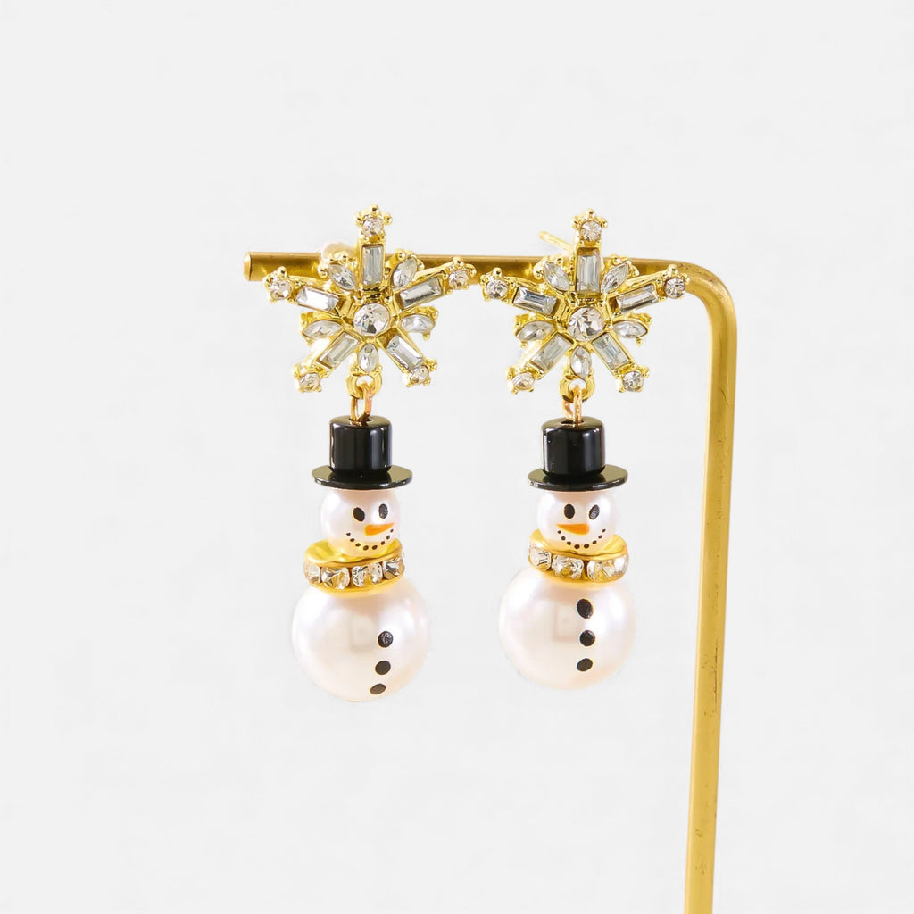 Lovira | Boucles d’oreilles femme “Bonhomme de Neige” Élégance Festive