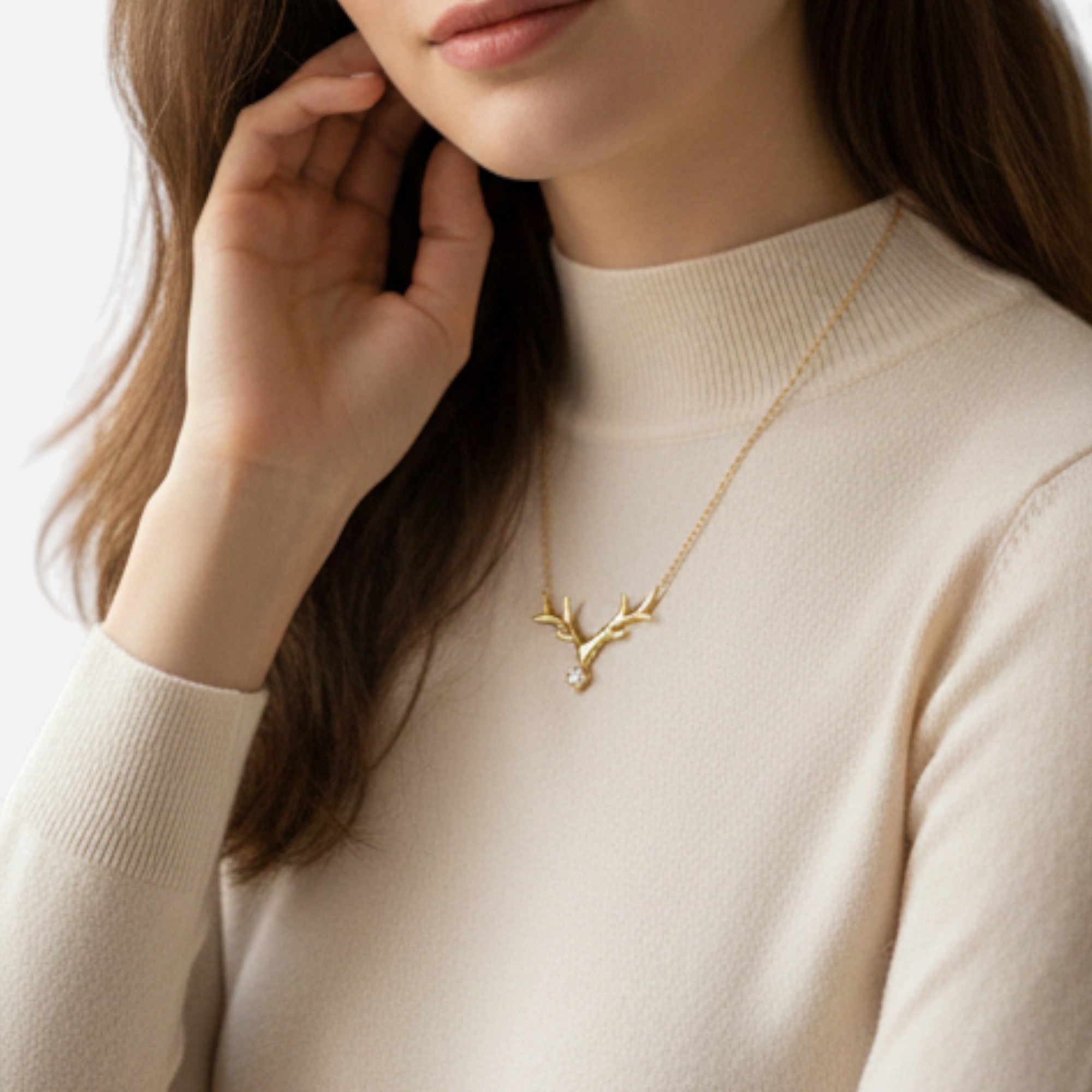 Lovira | Women’s Collier Bryophyte en Bois de Cerf