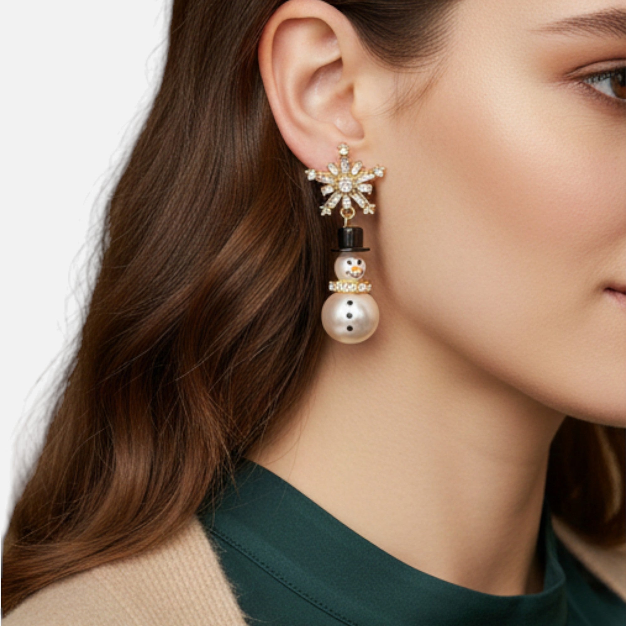 Lovira | Boucles d’oreilles femme “Bonhomme de Neige” Élégance Festive
