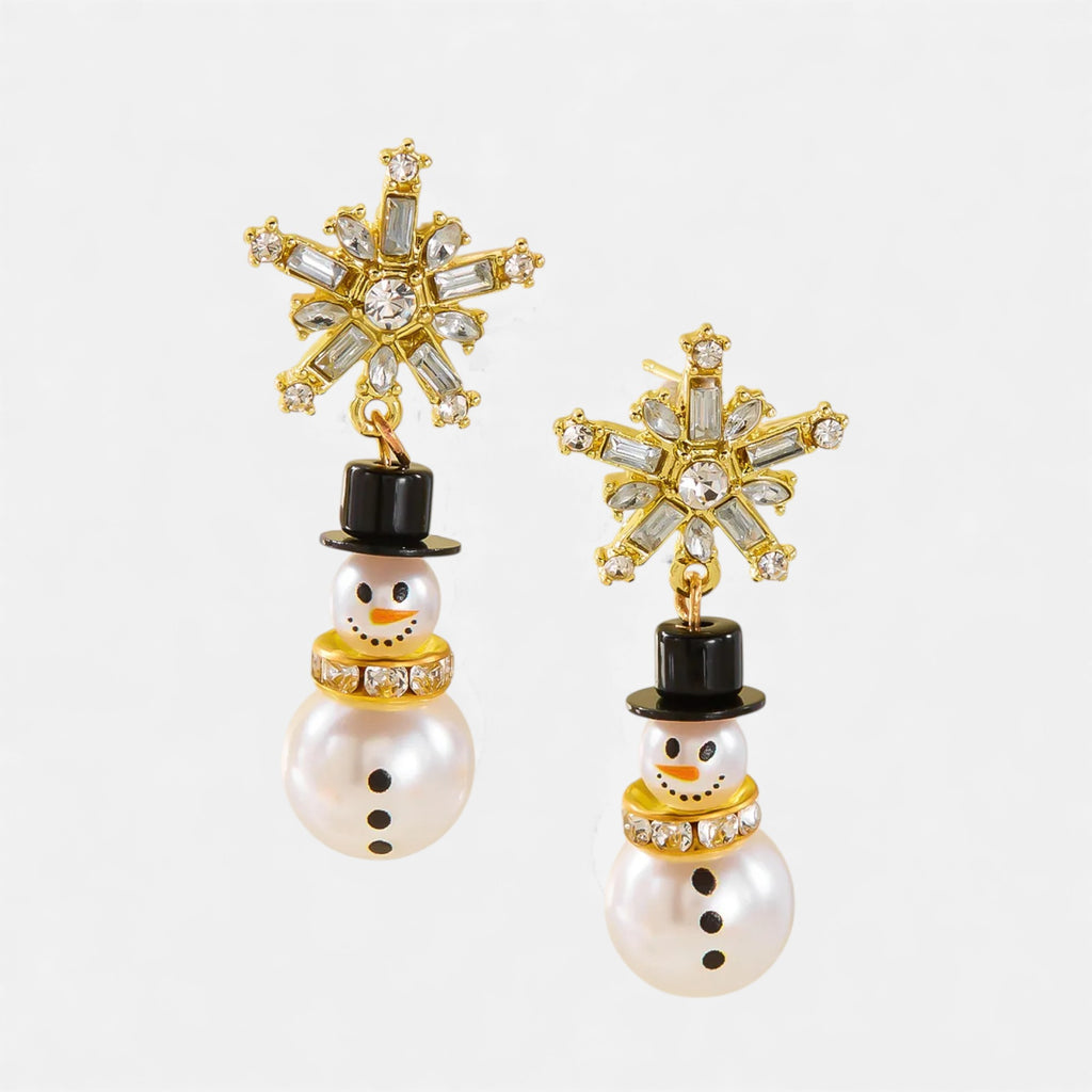 Lovira | Boucles d’oreilles femme “Bonhomme de Neige” Élégance Festive