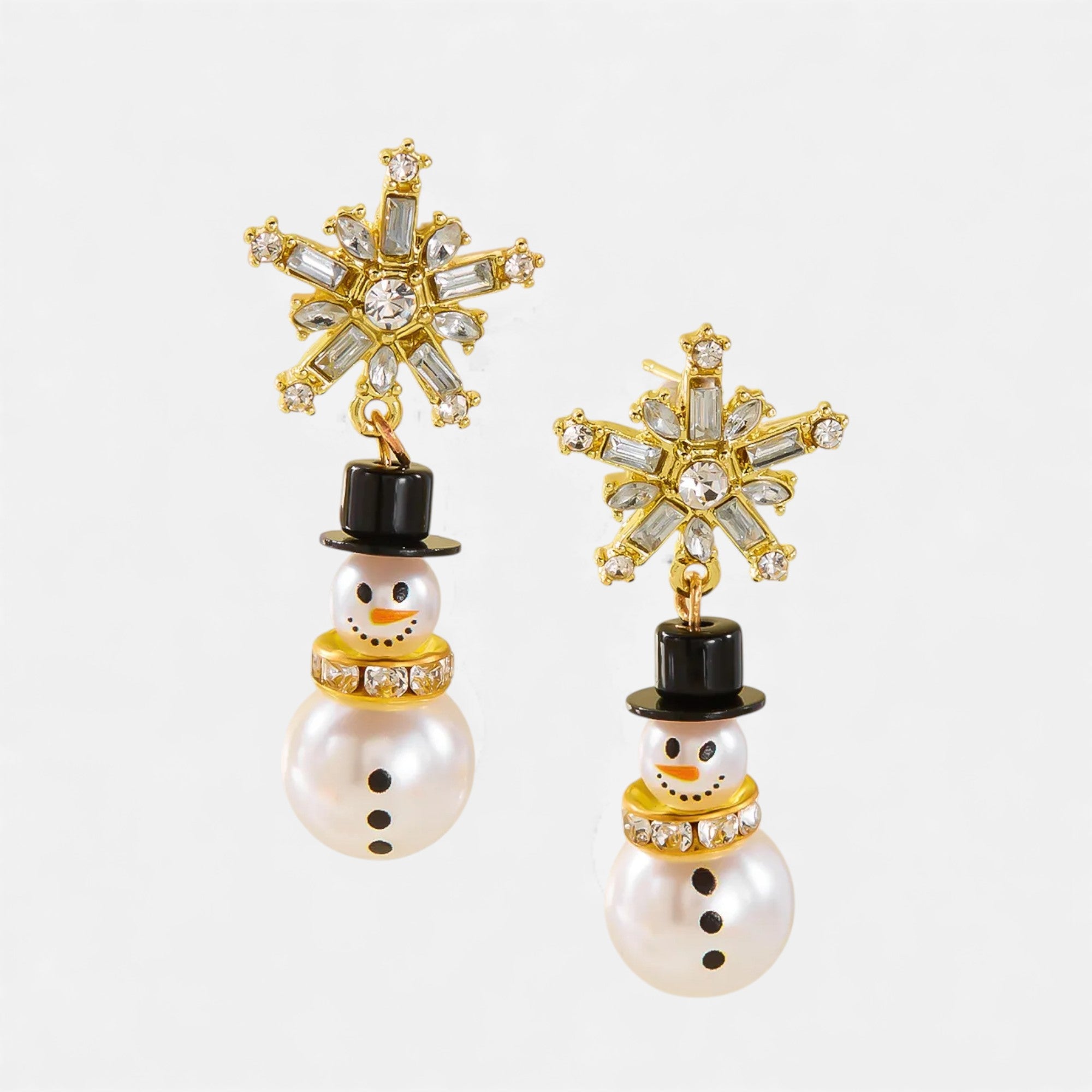 Lovira | Boucles d’oreilles femme “Bonhomme de Neige” Élégance Festive