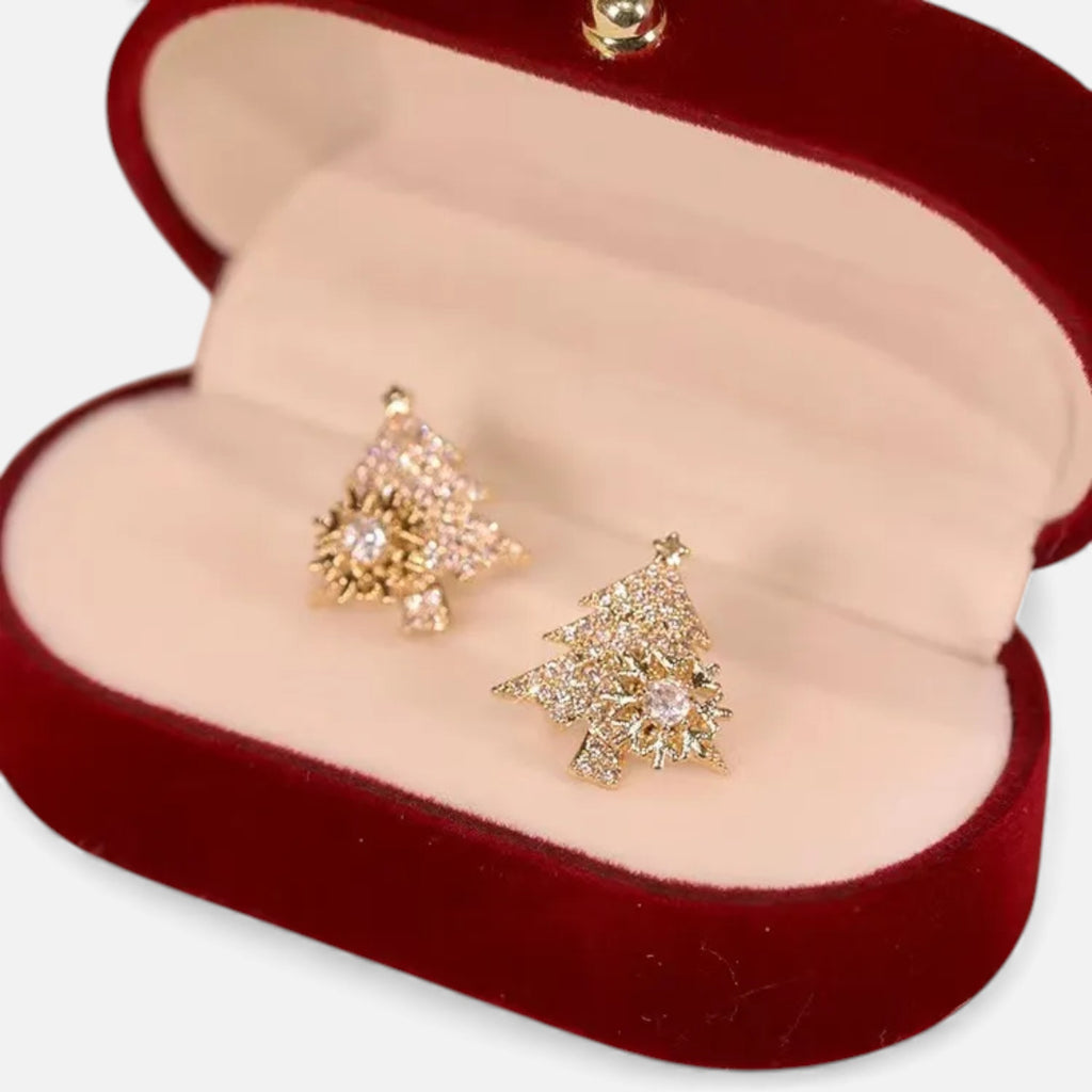 Lovira | Boucles d’oreilles Sapin Rotatif en Cristal