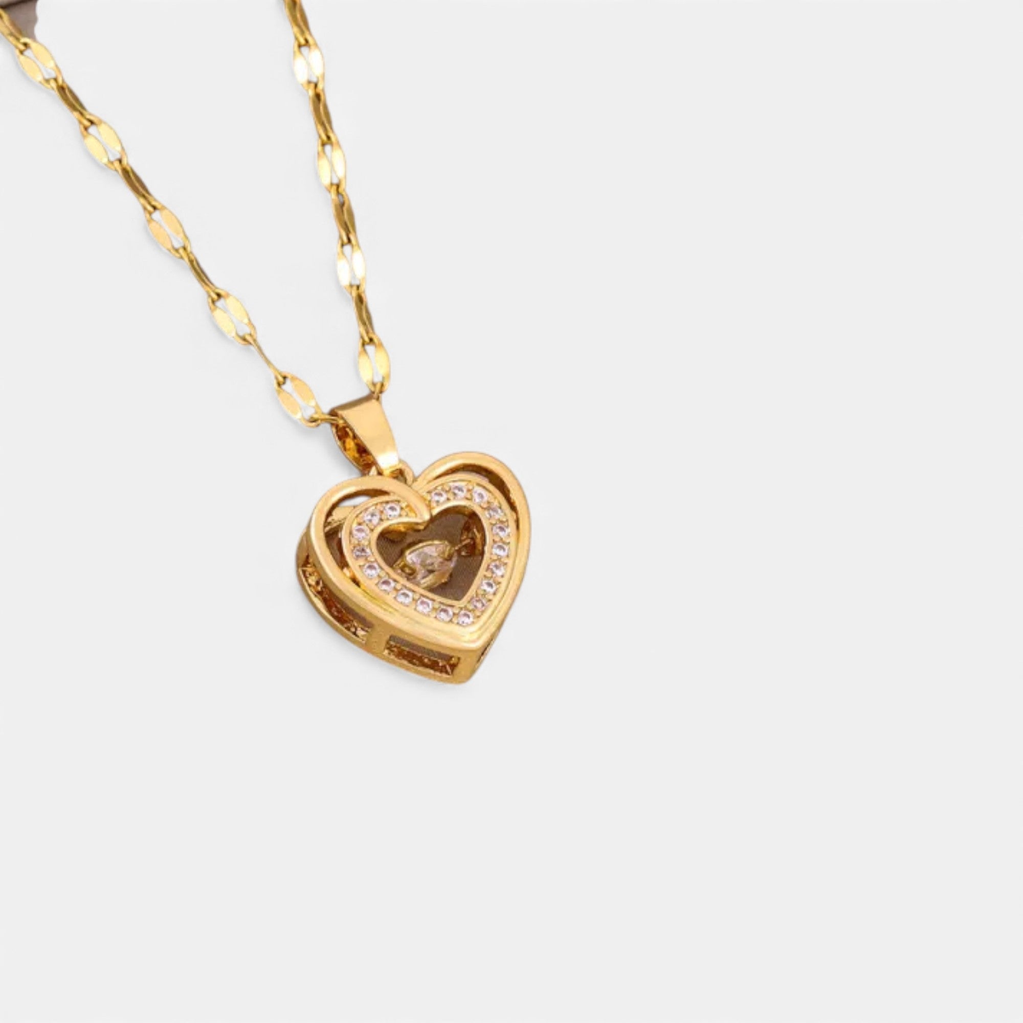 Lovira | Collier Double‑Rang « Amour » en Acier Titané