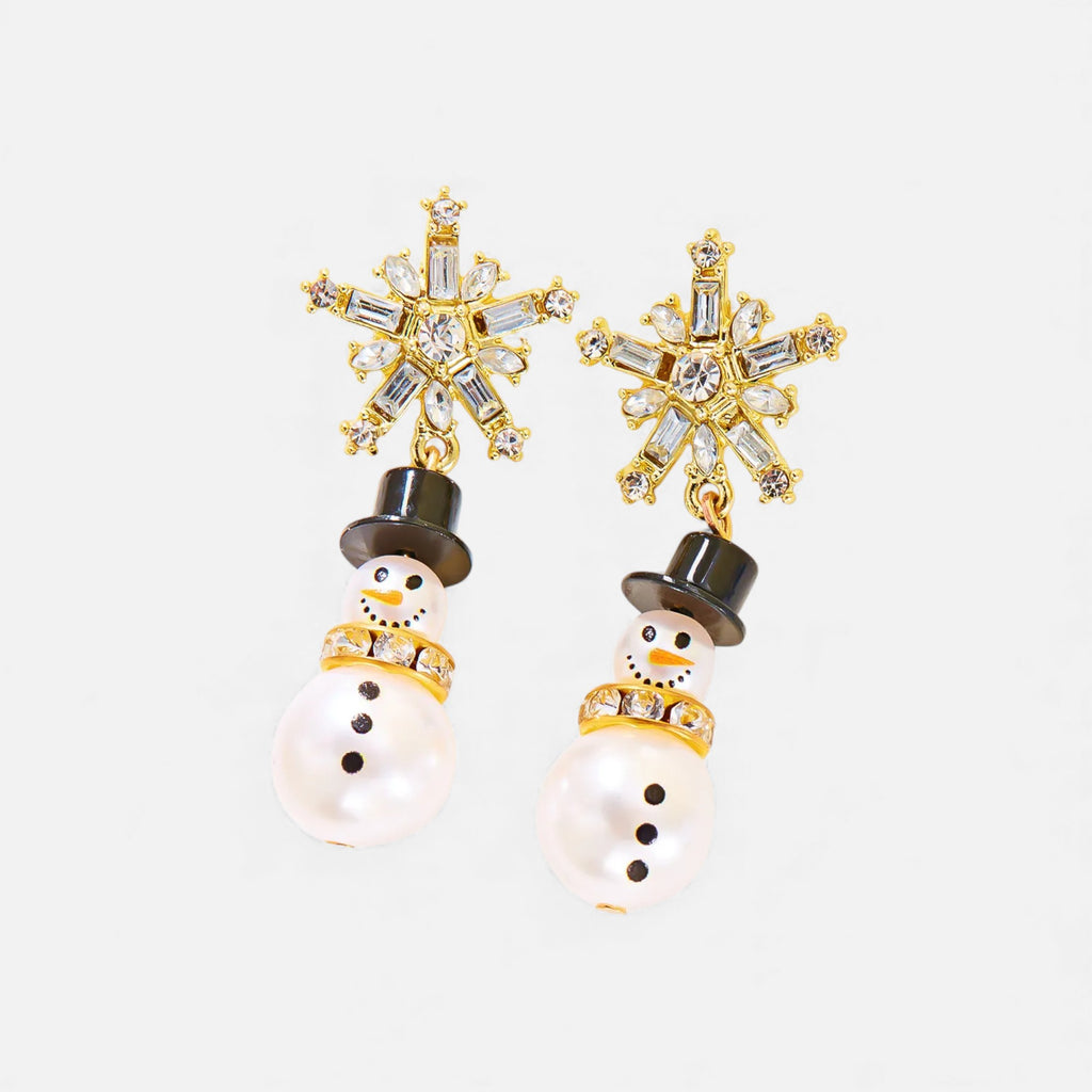 Lovira | Boucles d’oreilles femme “Bonhomme de Neige” Élégance Festive